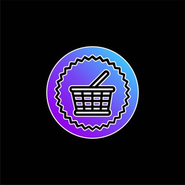 Basket Commercial Symbol blue gradient vector icon clipart