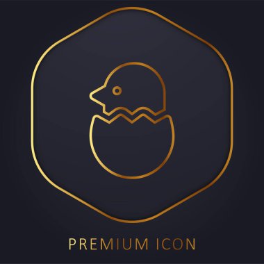 Kuş altın çizgisi premium logosu veya simgesi