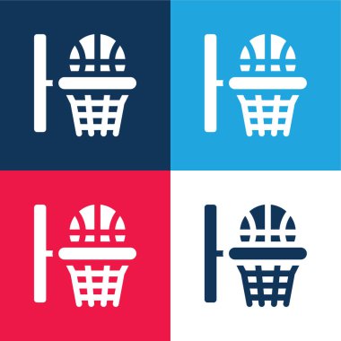 Basketbol Hoop mavi ve kırmızı en az dört renk simgesi