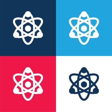 Atom mavi ve kırmızı dört renk en küçük simge kümesi
