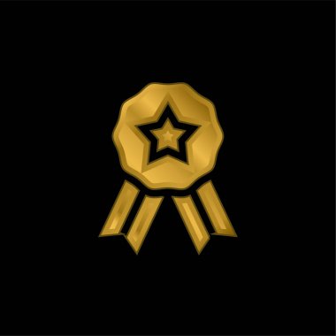 Rozet altın kaplama metalik simge veya logo vektörü