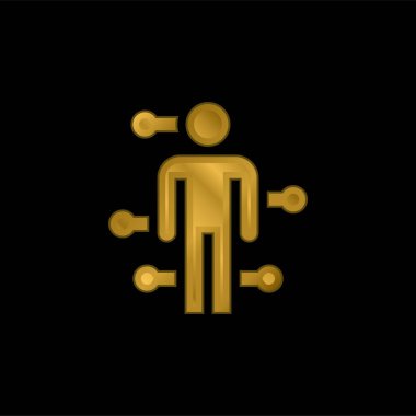 Akupunktur altın kaplama metalik simge veya logo vektörü