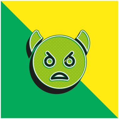 Kızgın Yeşil ve sarı modern 3D vektör simgesi logosu