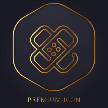 Bandaj altın çizgi premium logo veya simge