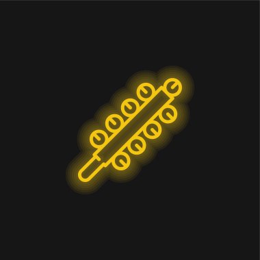 Çanlar sarı parlayan neon simgesi