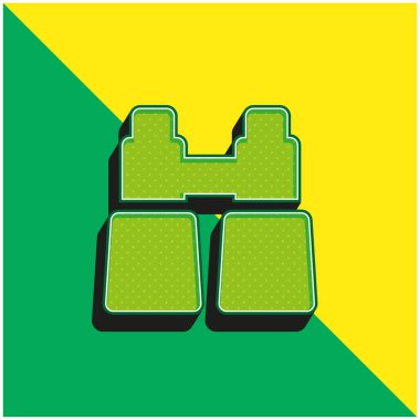 Dürbünler Yeşil ve Sarı Modern 3D vektör simgesi logosu