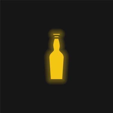 Bira şişesi sarı parlayan neon ikonu