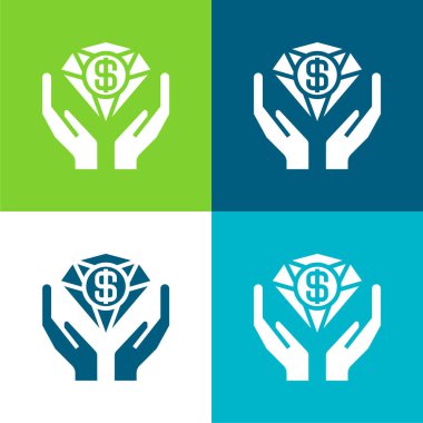 Flat 4 renk asgari simge setini yararlandırır