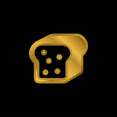 Ekmek Parçası Altın kaplamalı metalik simge veya logo vektörü