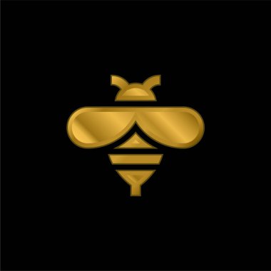 Arı altın kaplama metalik simge veya logo vektörü