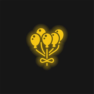 Balon sarısı parlak neon simgesi
