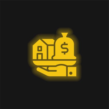 Asset yellow glowing neon icon clipart