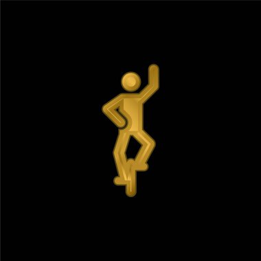 Acrobat gold plated metalic icon or logo vector clipart