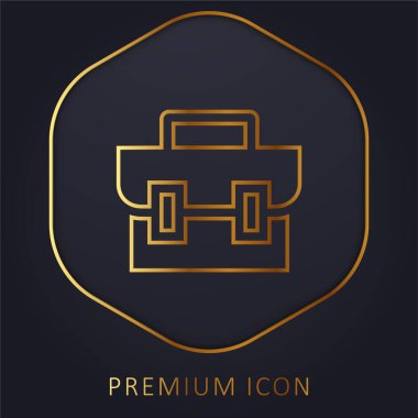 Evrak çantası altın çizgi prim logosu veya simgesi