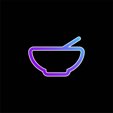 Bowl Ana Hattı mavi eğimli vektör simgesi