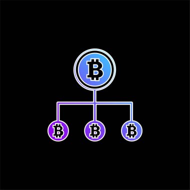 Bitcoin Down Satır Grafiksel mavi gradyan vektör simgesi
