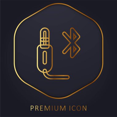 Bluetooth altın çizgi prim logosu veya simgesi