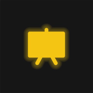 Tahta sarısı parlak neon simgesi