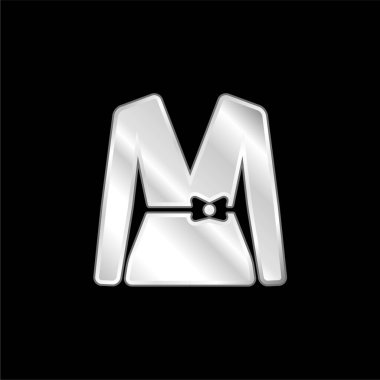 Dantelli gümüş kaplama metal ikonlu bluz