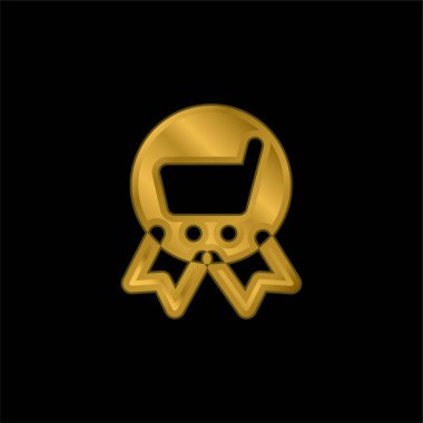 Rozet altın kaplama metalik simge veya logo vektörü