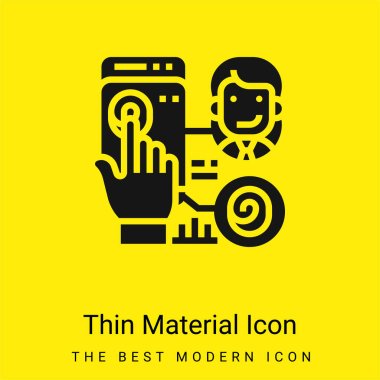 Biometric minimal bright yellow material icon clipart