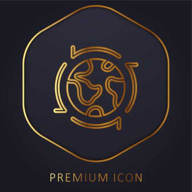 Dünya Altın Çizgisi 'nin etrafında premium logo ya da simge