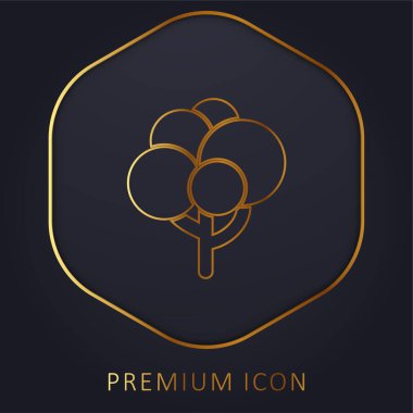 Balls Yeşilliği Altın Çizgili Kara Ağaç Şekli logo ya da simge