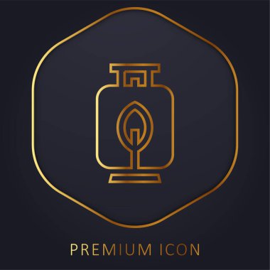 Biyogaz altın çizgisi prim logosu veya simgesi