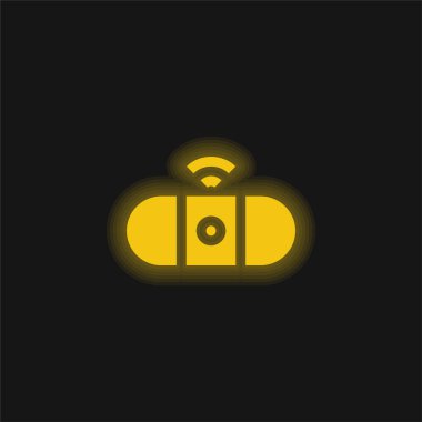 Bluetooth sarı parlak neon simgesi