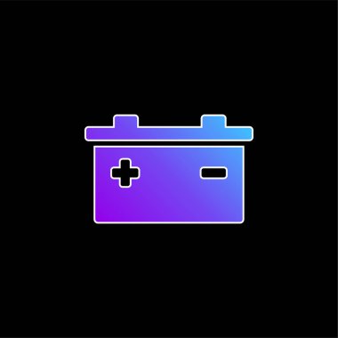 Pozitif ve negatif kutuplu pil mavi gradyan vektör simgesi