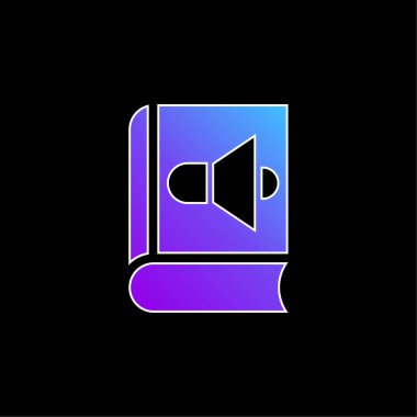 Audiobook mavi eğimli vektör simgesi