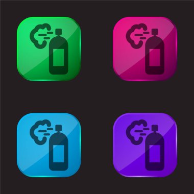 Air Freshener four color glass button icon clipart