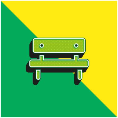 Yeşil benç ve sarı modern 3D vektör simgesi logosu