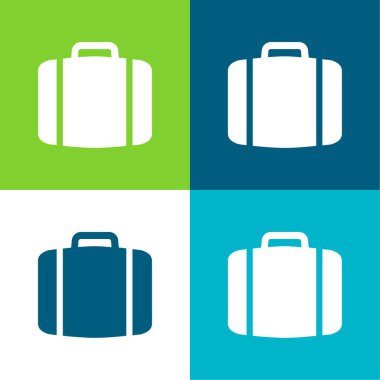 Baggage Flat four color minimal icon set clipart