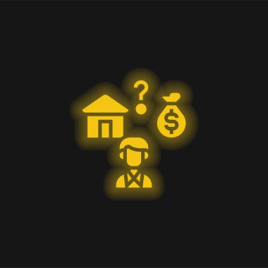 Affordable yellow glowing neon icon clipart