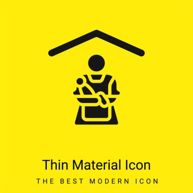 Babysitting minimal bright yellow material icon clipart