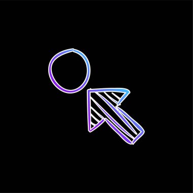 Bir Çember Çizimi Oku Mavi Gradyan vektör simgesi