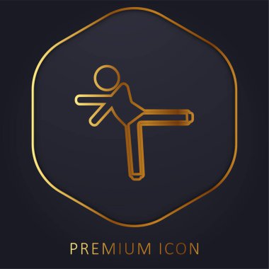 Sol bacaklı Çocuk Tekmeliyor Altın çizgili logo veya simgesi