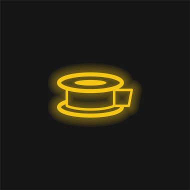 Yapışkan bant sarı parlak neon simgesi