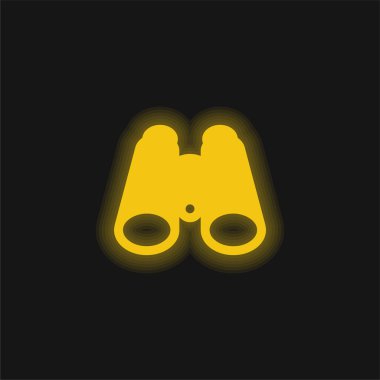 Dürbünler sarı parlayan neon simgesi