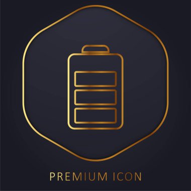 Battery Status golden line premium logo or icon clipart