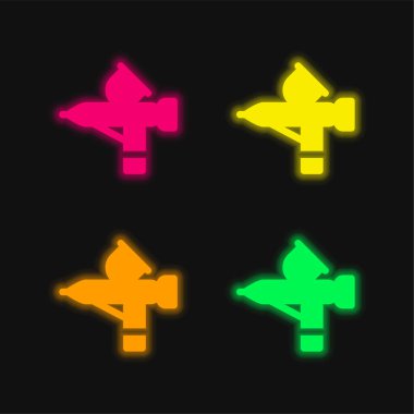 Airbrush four color glowing neon vector icon clipart