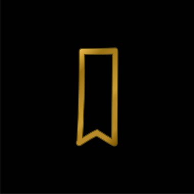 Yer İmi El Çizimi Altın kaplama metalik simge veya logo vektörü