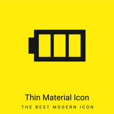 Battery With Three Empty Areas minimal bright yellow material icon clipart
