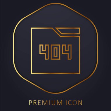 404 altın çizgi prim logosu veya simgesi