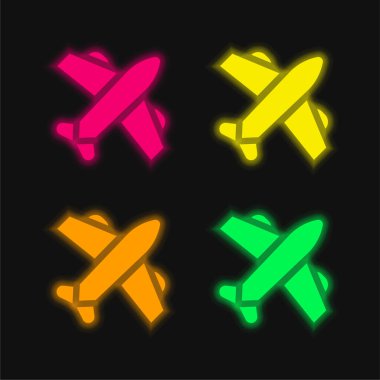 Parlayan neon vektör simgesi