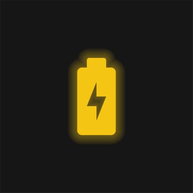 Pil sarısı parlak neon simgesi