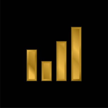 Çubuk Grafik altın kaplama metalik simge veya logo vektörü