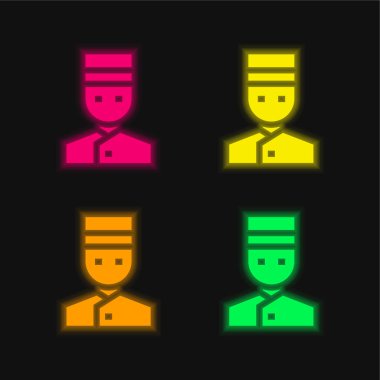 Belboy dört renk parlayan neon vektör simgesi