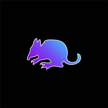 Bandicoot Memeli Siluet Yan Görünümü mavi gradyan vektör simgesi